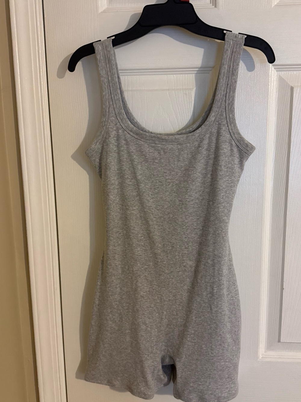 Women's Gray Sleeveless Knit Romper